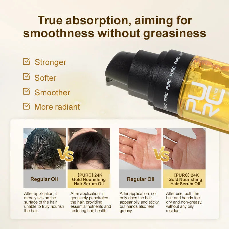 Yellow 50ml hair care essential oil bottle for curly hair and scalp treatment