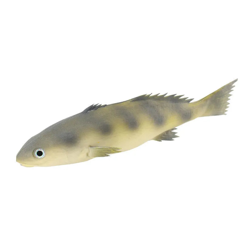 PU simulated fish ornaments set showing yellow-fin tuna, yellow fin tuna and small tuna aquarium decor models