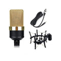 Wired condenser microphone in black gold or champagne gold with cardioid pattern and included stand