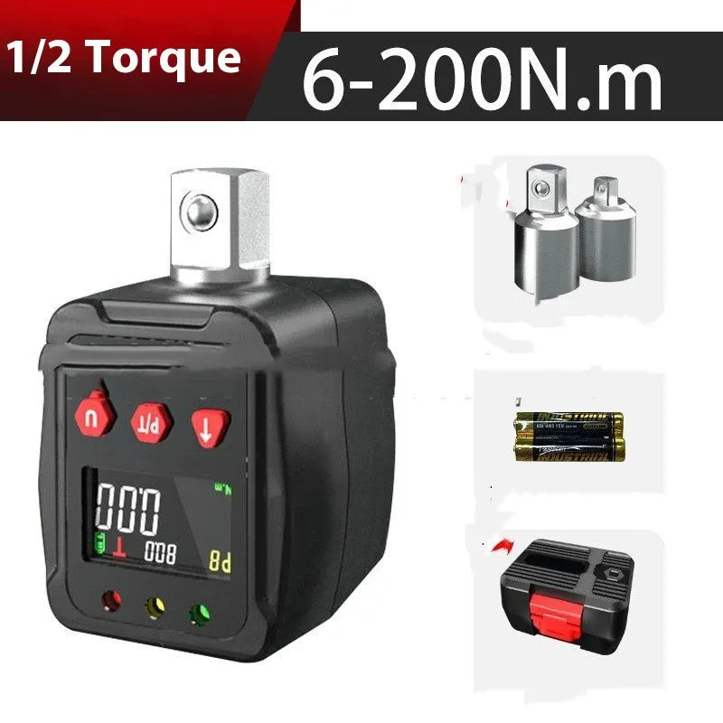 Digital torque meter wrench with display head and 1/2 inch drive