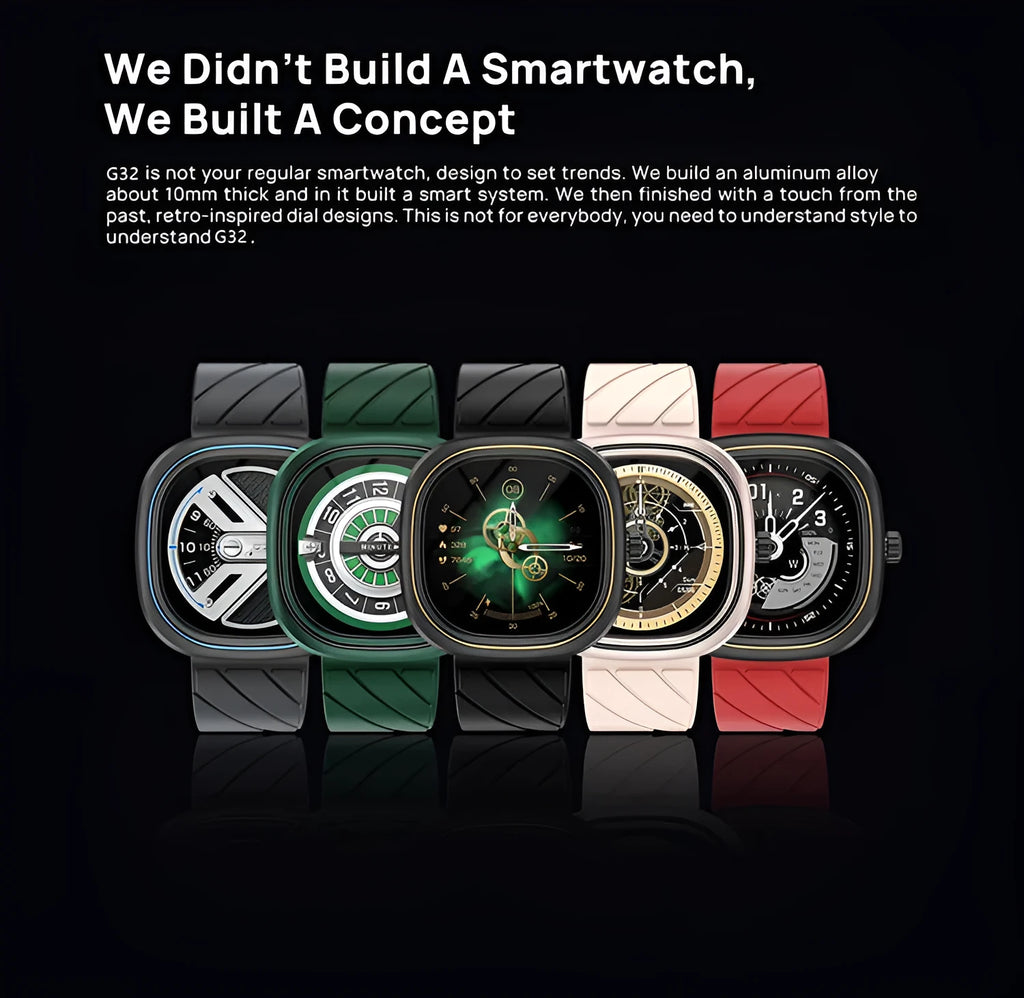 Square Bluetooth smart sports watch with 1.32 inch touchscreen on silicone wristband