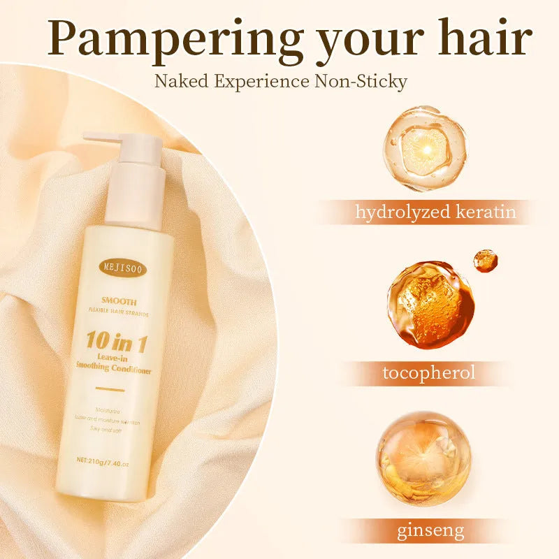 Soft 10-in-1 wash-free hair conditioner 210g bottle for ladies frizzy hair treatment