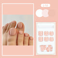 Plastic toe nail stickers set with adhesive glue in skin colour J-52 design