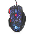 Black H300BK gaming mouse with colourful luminous crack design and USB cable