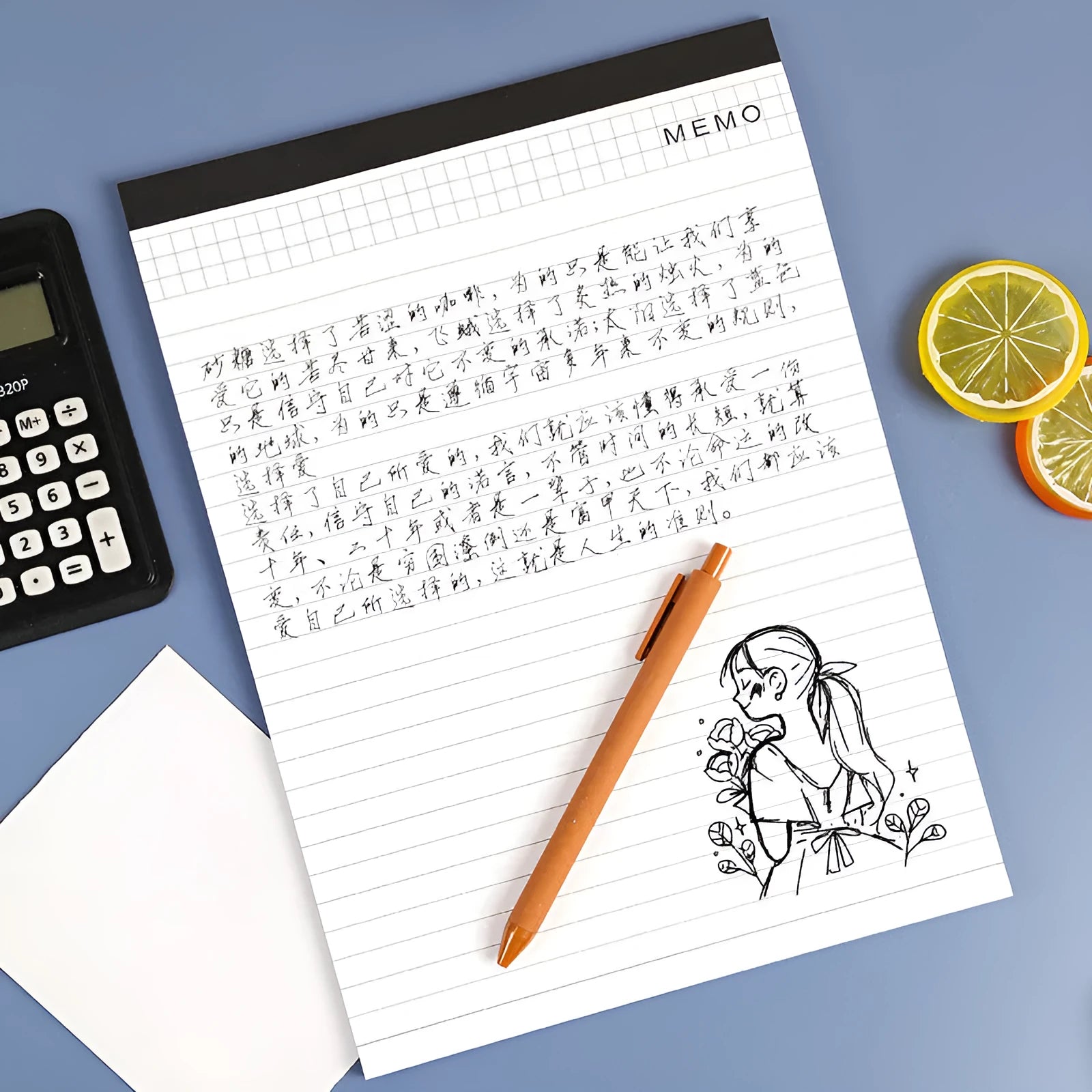 A4 tearable note pad with wireless adhesive binding showing grid and lined format options
