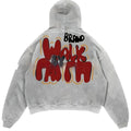 Granny Grey women's hoodie with vintage character print, long sleeves, and pockets.