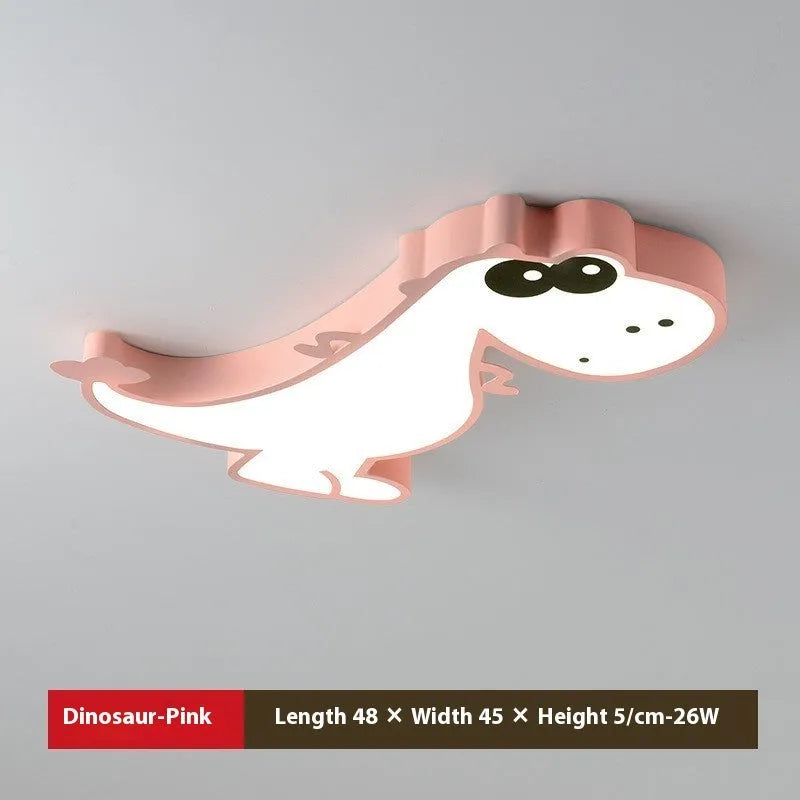 Cartoon dinosaur ceiling light with 48cm diameter PVC shade and aluminium fixture