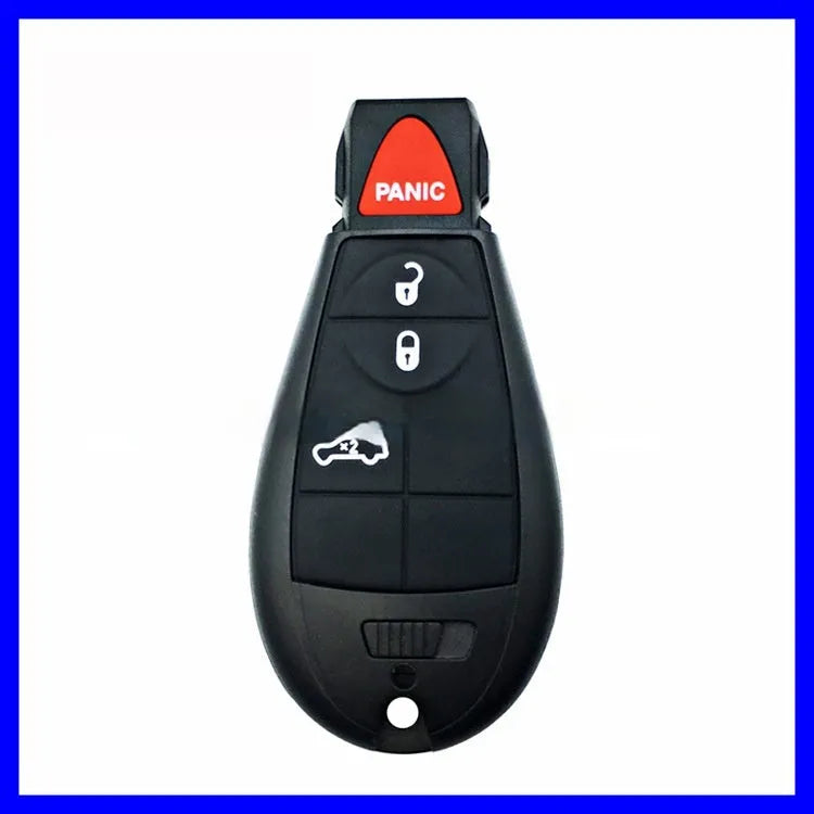 Dodge car smart card key replacement shell in nylon and ABS brass, dimensions 85mm x 42mm x 15mm.