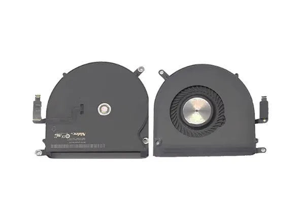 A1398 MacBook Pro laptop cooling fan replacement part on a cardboard box.