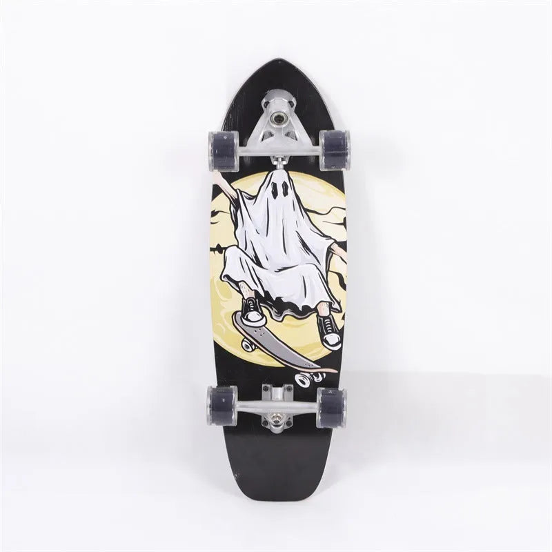 White 31-inch maple street scooter deck on a plain background.