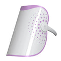 White and purple photon IPL beauty mask device with plug-in cable for home facial light treatments.