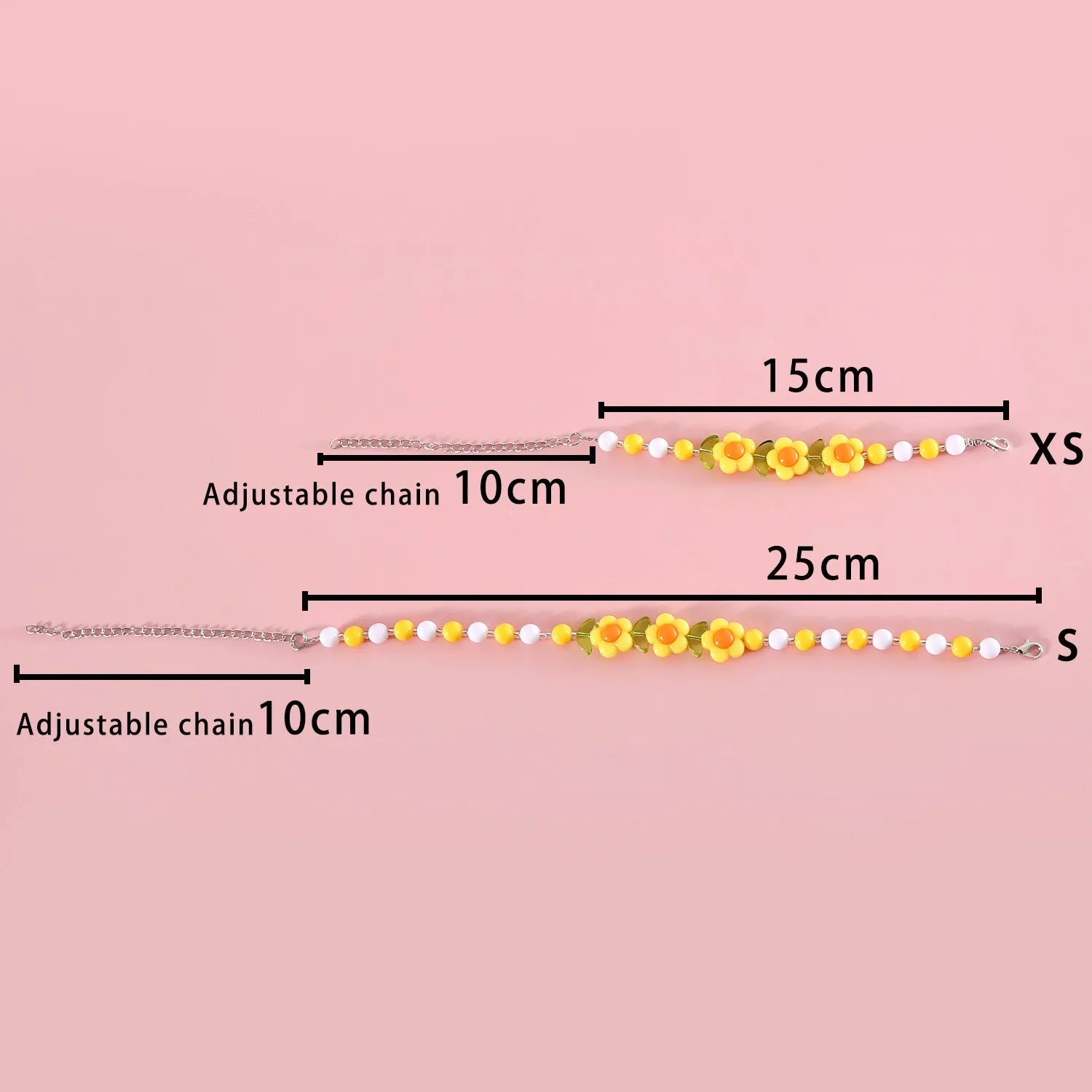 Colourful plastic pearl pet necklace for cats and small dogs in peach, rainbow or flower bead designs