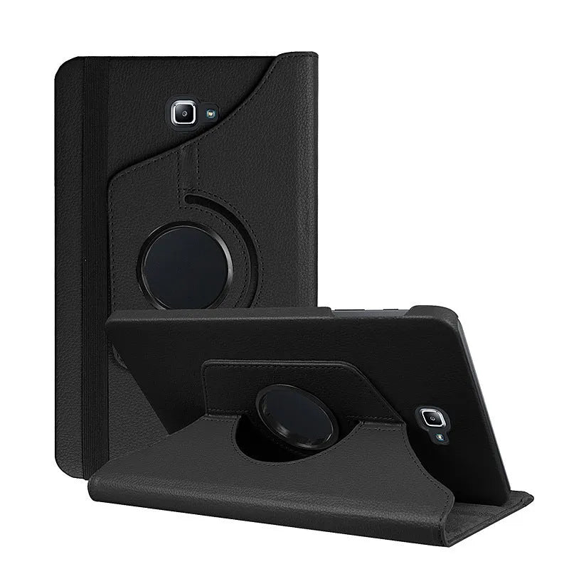 Rotating leather clamshell tablet case for iPad 1 shown in multiple colour options