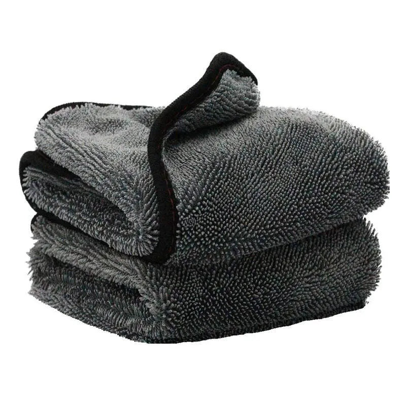 Grey microfibre car wash towel measuring 40x40cm for vehicle cleaning and water absorption