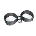 Black knitted belt strap for adult toys measuring 20mm wide by 65cm long