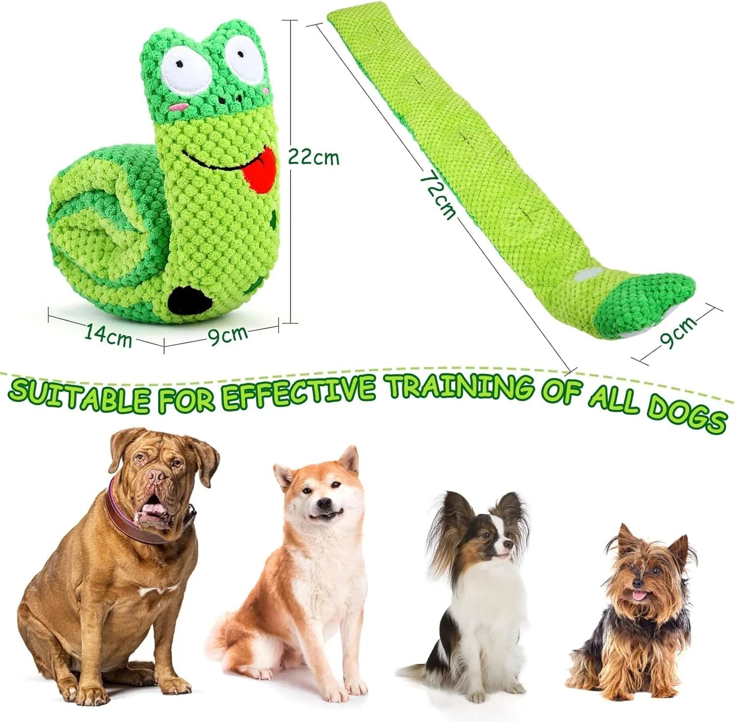 Dog puzzle toy in snail shape with velvet fabric and hidden food holes