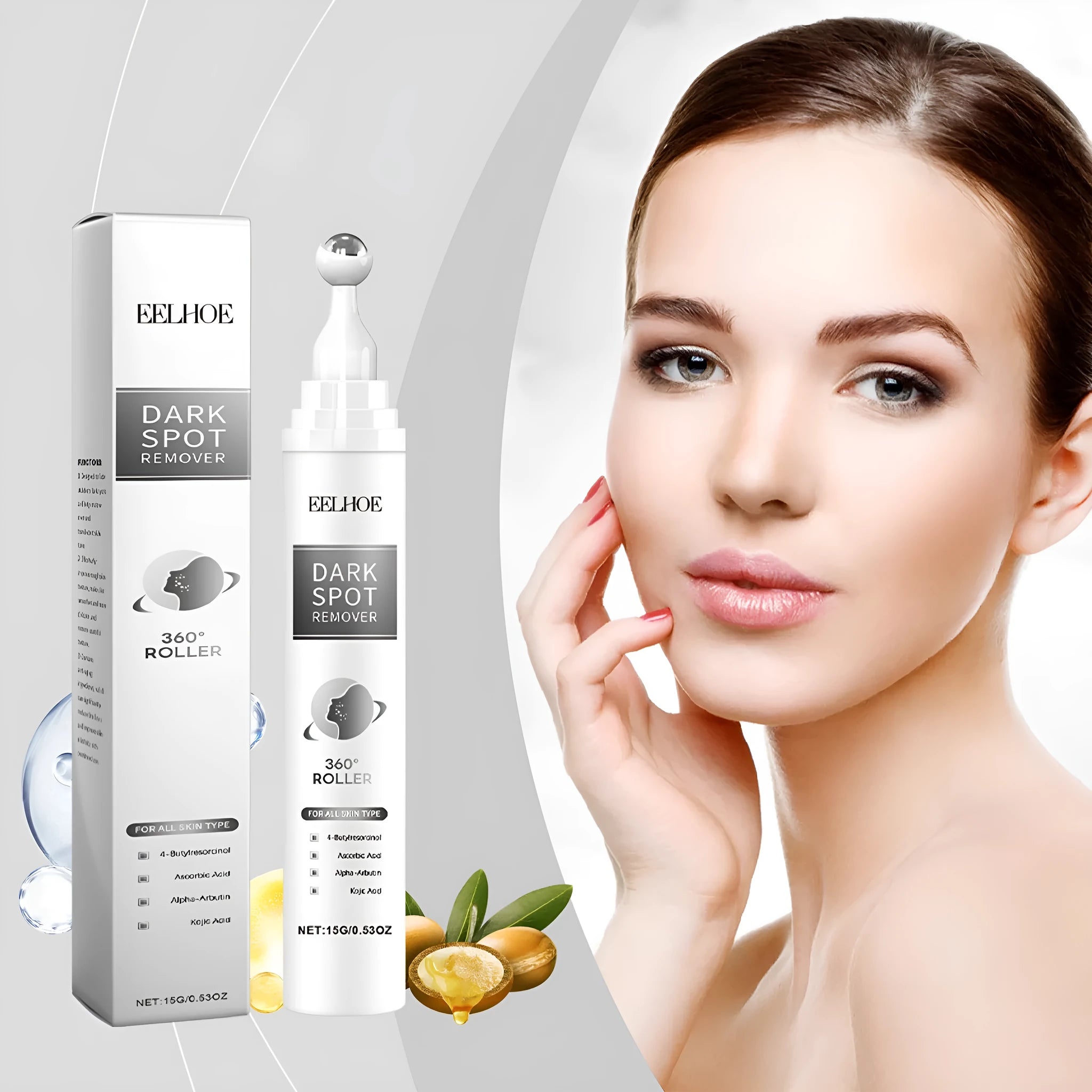 15g Facial Essence Cream jar with brightening ingredients including Vitamin C and Jojoba Oil
