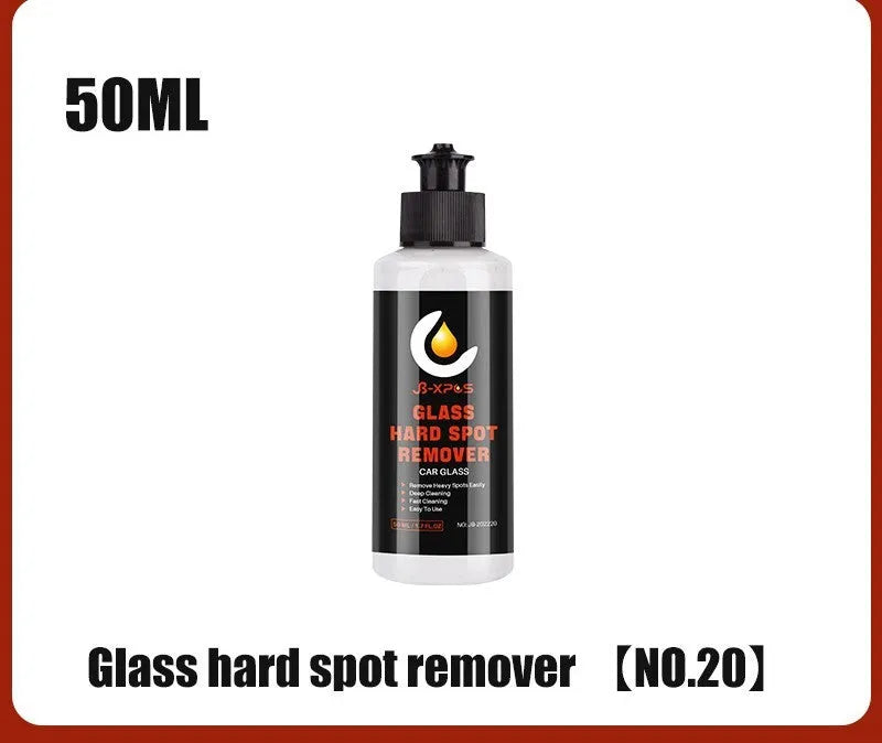 Tube of glass oil film remover cleaning cream in 50ml, 100ml, or 200ml size for car and home windows.