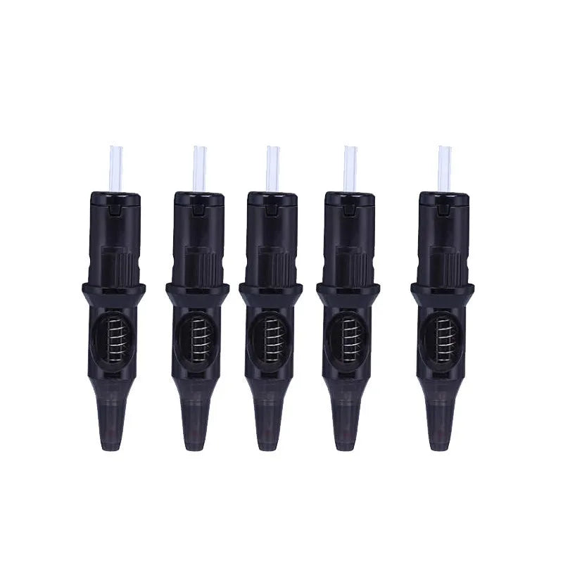 Tattoo drawing tool with integrated ballpoint pen and needle in choice of five colours