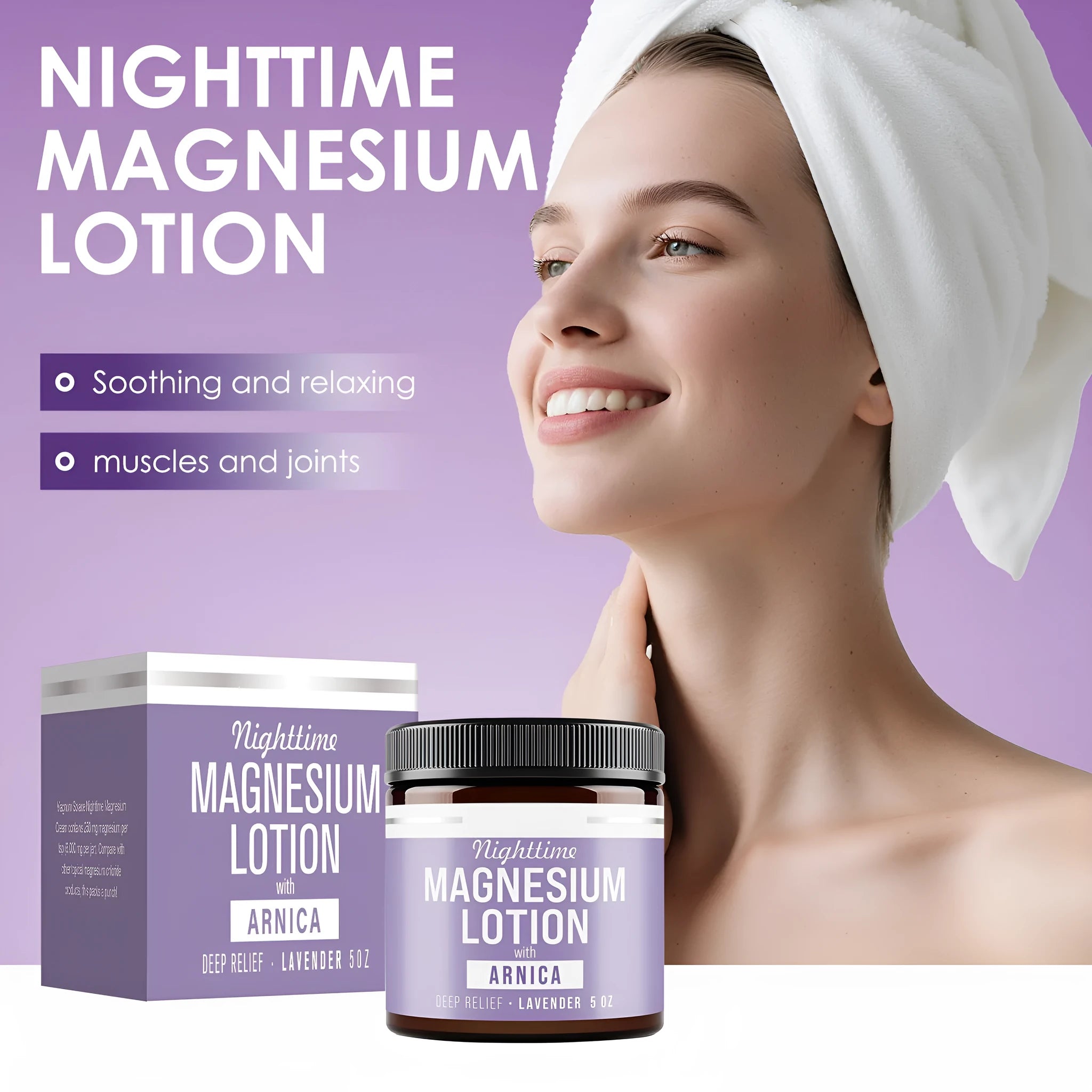 Magnesium body butter cream 150ml container with shea butter and arnica extract