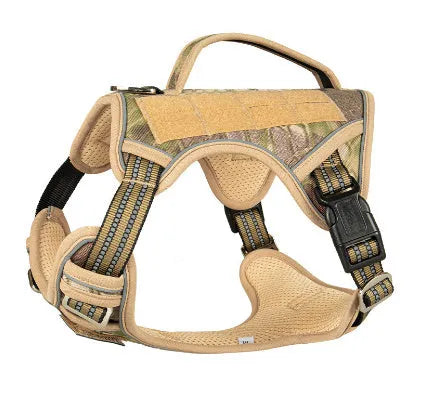 Tactical dog chest strap made from Oxford cloth in olive green colour for working canines
