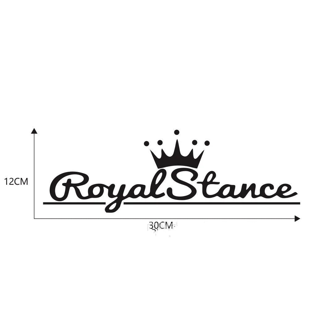 Reflective crown-shaped car sticker on a vehicle window, showing black, white, and colourful design options.