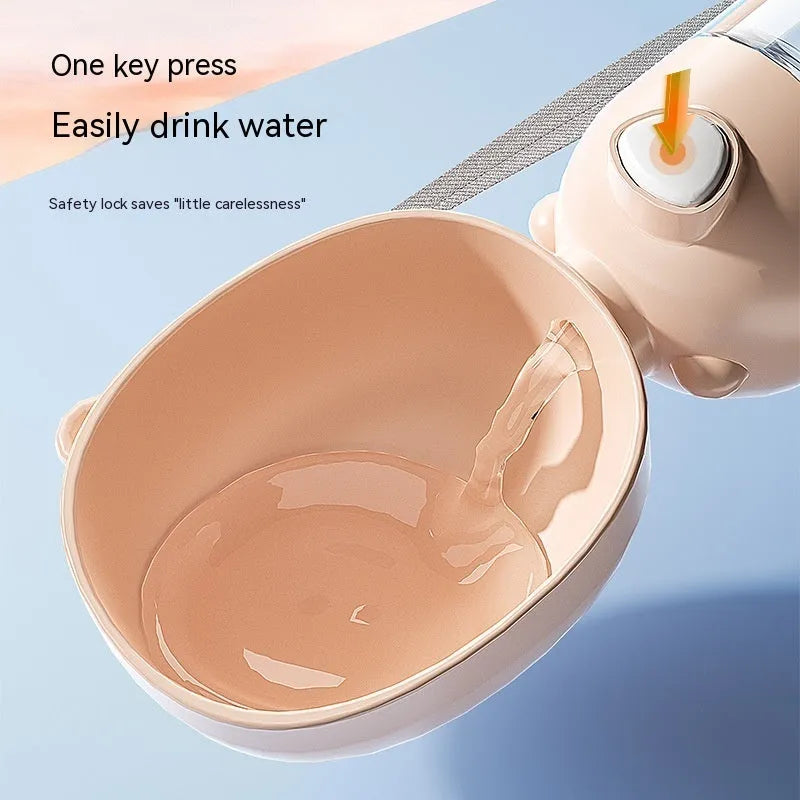 Portable dog water bottle with food container in PP material for outdoor pet travel