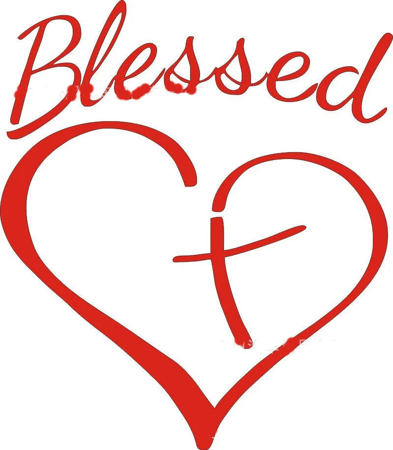 Faith Hope Love inspirational heart design wall sticker in black, white, or red.
