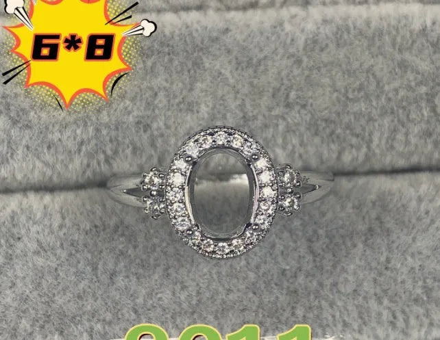 Open mouth adjustable ring with oval stone and five-pointed star ornament