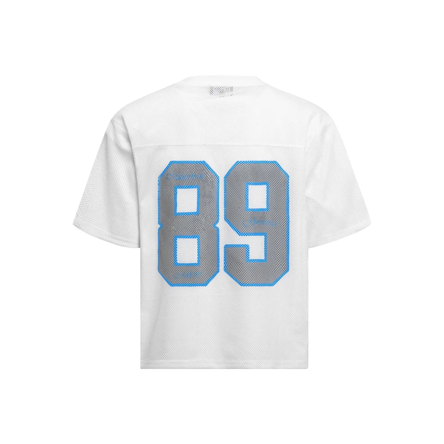 Loose-fit casual t-shirt with alphanumeric printing in black or white chemical fibre blend fabric