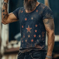 Short sleeve T-shirt with a 3D creative pattern and art retro design in a loose fit