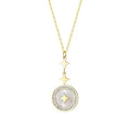 Women's titanium steel necklace with hexagonal six-pointed star pendant on O-ring chain