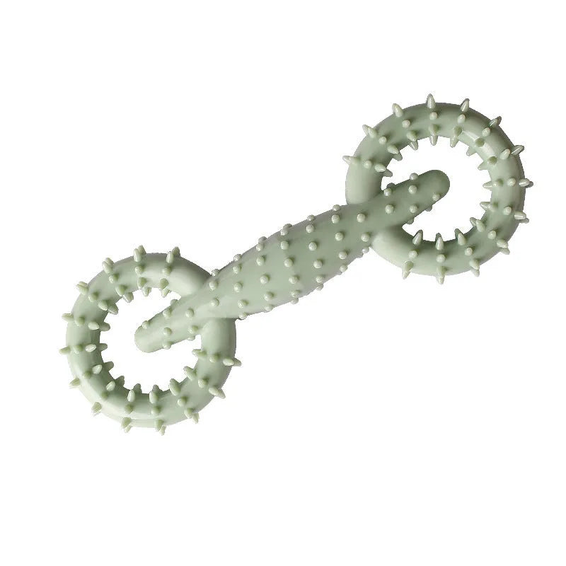 Blue TPR dog chew toy ring for teething puppies, 16cm diameter chew board