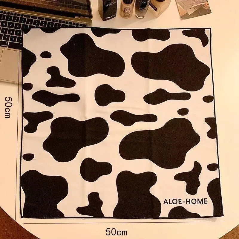 Nylon cosmetic bag with cartoon animal print in Blue Puppy design, showing zip closure and square shape