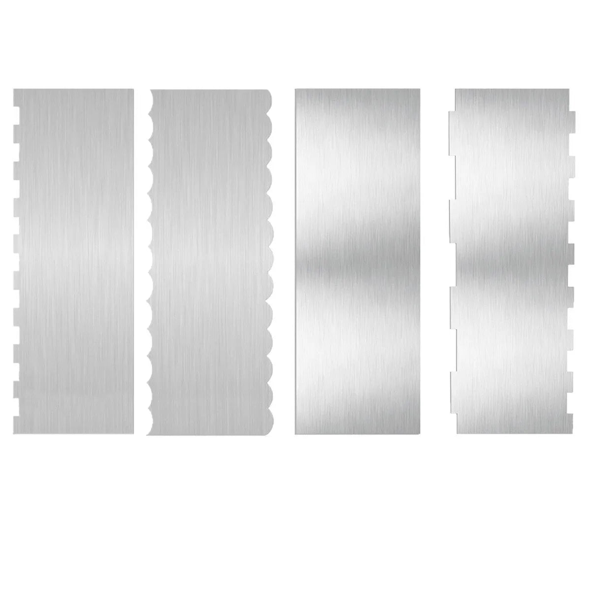 Stainless steel cream scraper with polygonal pattern design for cake decorating