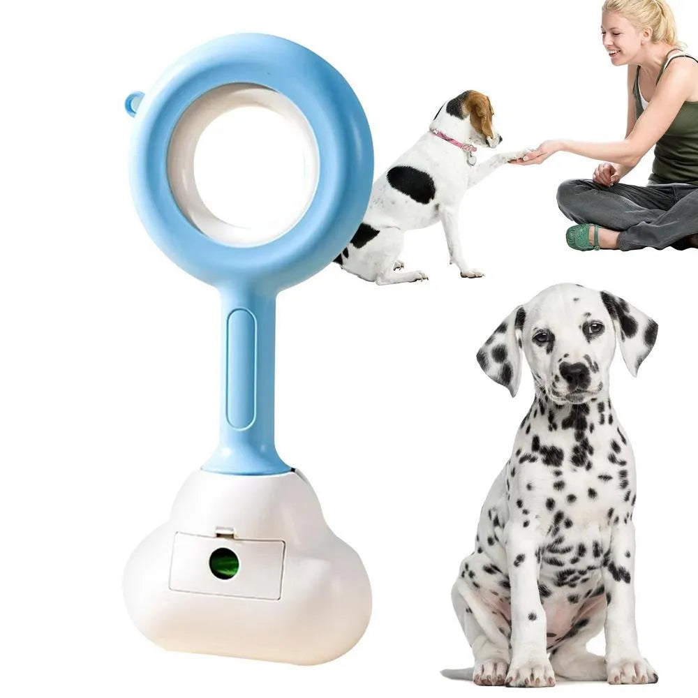 Blue cloud shape jaw dog poop scooper with comfortable grip for outdoor waste cleanup