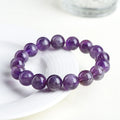 Snow Mountain purple amethyst crystal bracelet with geometric Ruyi design and scattered beads