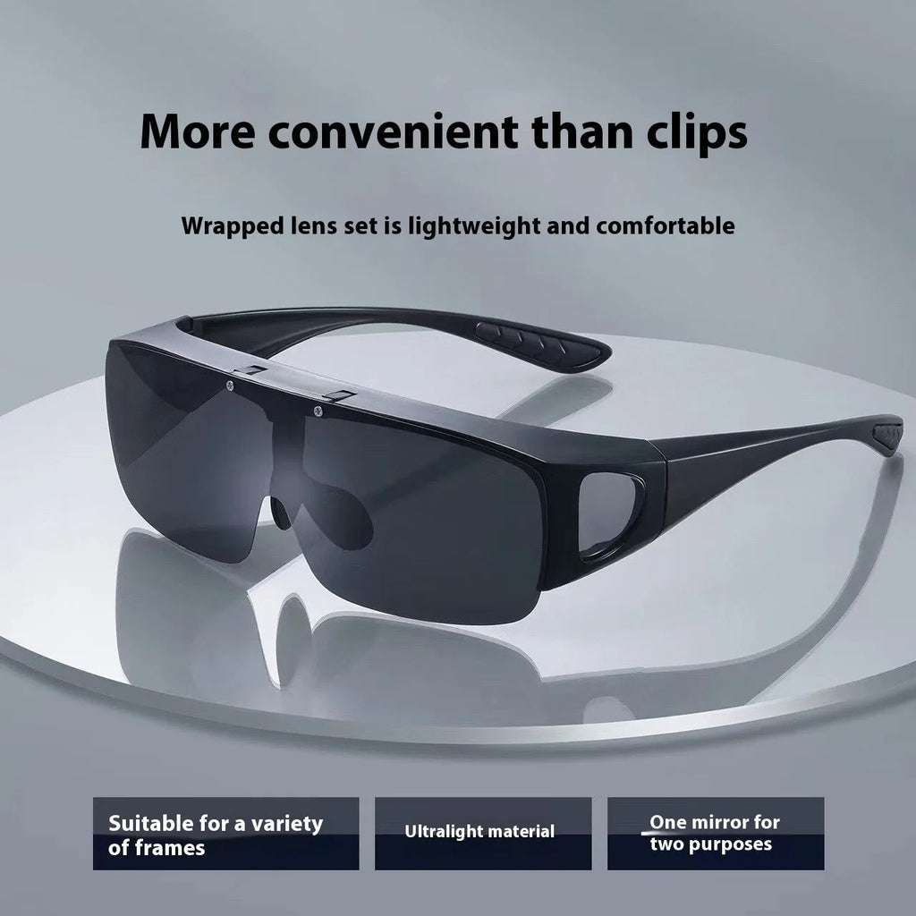 Polarised sunglasses with one-piece lens design for outdoor sports activities