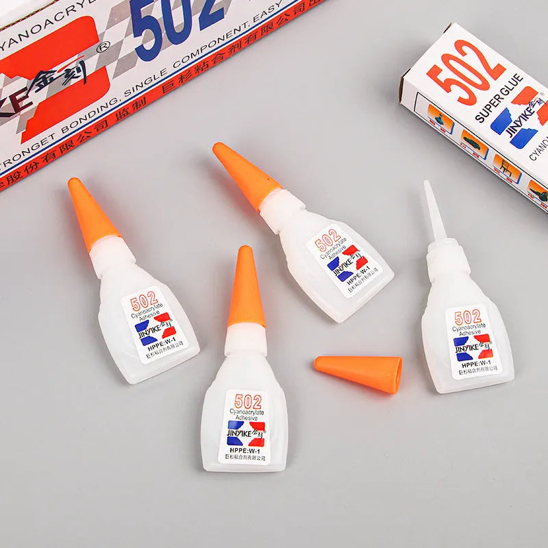 Tube of specialised instant strong adhesive for shoe and leather repairs