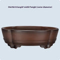 Purple clay bonsai pot with classical antique design measuring 50cm long by 39cm wide