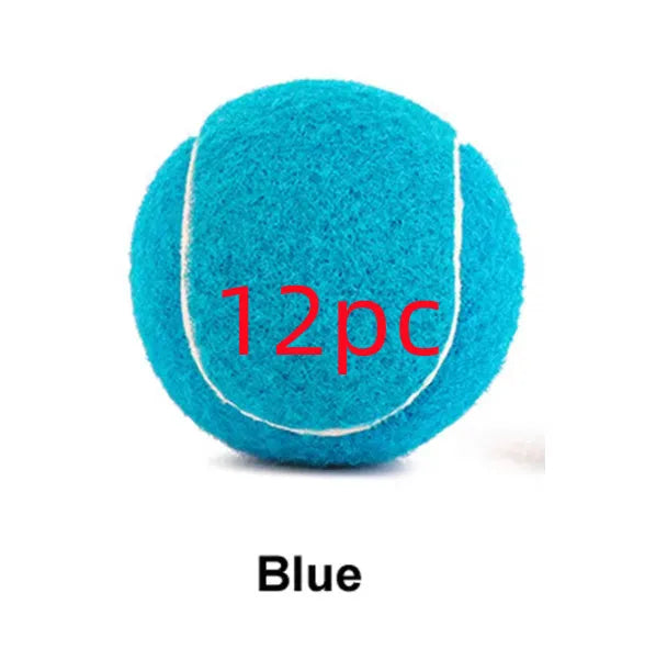 Colourful 6.3cm diameter rubber dog tennis ball toy for bite-resistant play