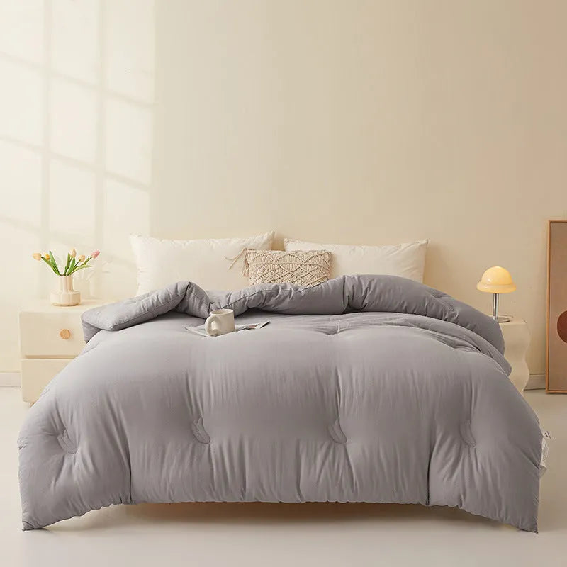Soybean fibre quilt in pure cotton fabric with seasonal weight options