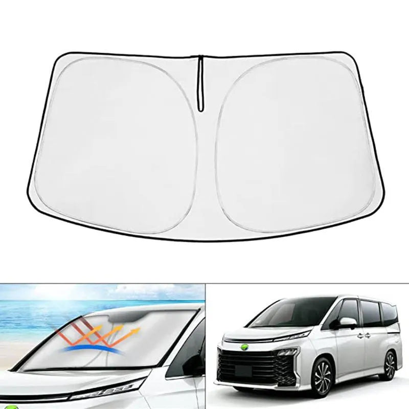 Silver reflective car windshield sunshade for Toyota NOAH XOVY 90 series