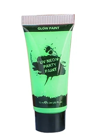 Non-toxic neon face and body paint tubes in red, yellow, green, purple, orange and pink colours.