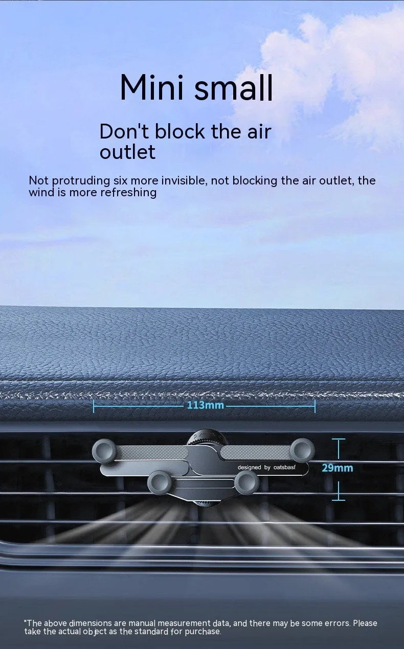 Aluminium alloy car phone mounting bracket for dashboard or air vent installation