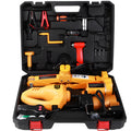 Yellow car electric jack set with electric wrench for vehicle tyre changes