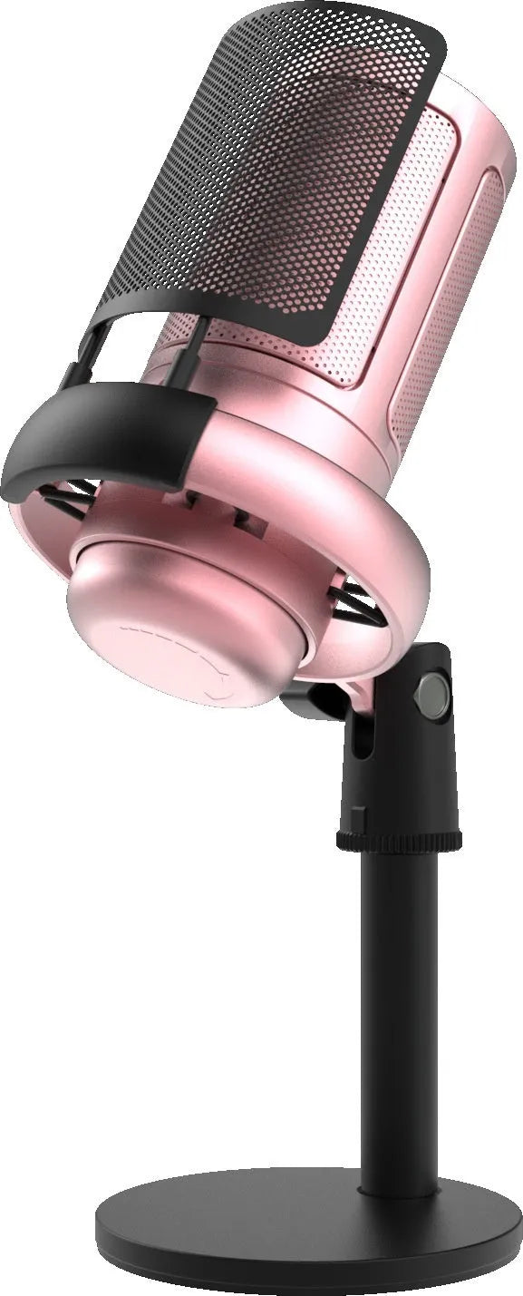 RGB condenser microphone for computer recording with black, white, and pink colour options