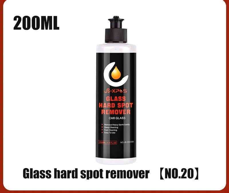 Tube of glass oil film remover cleaning cream in 50ml, 100ml, or 200ml size for car and home windows.