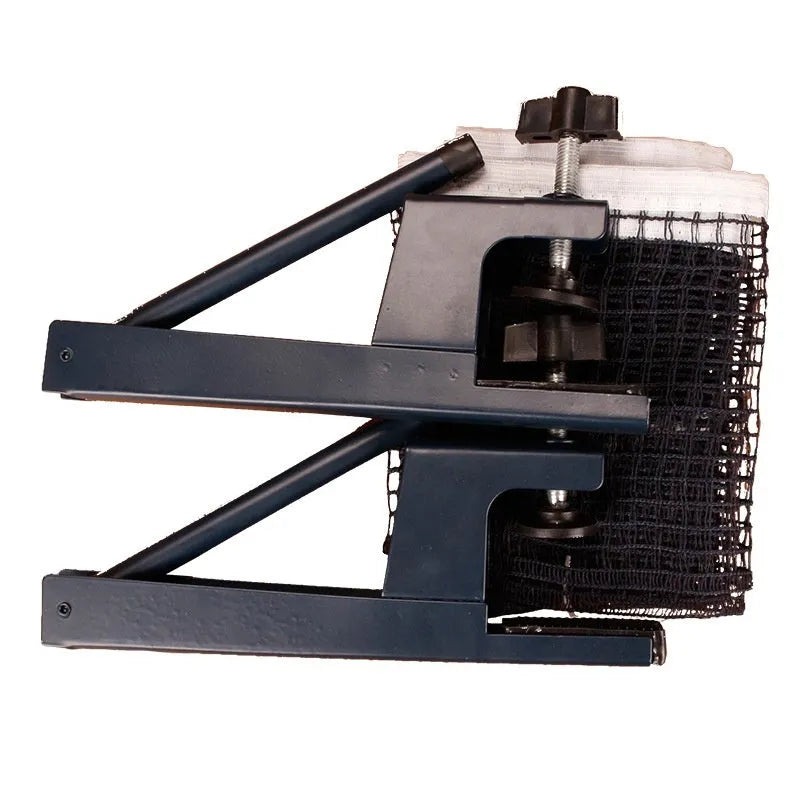 Table tennis post with universal large clip and thickened open grid frame for indoor tables