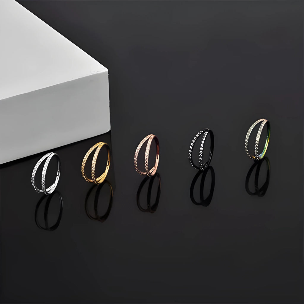 G23 titanium alloy lip nose ring with zircon diamond coating in steel colour and gold colour options